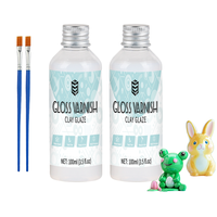 Glaçure à l'argile Air Dry Vernis transparent brillant pour argile sèche à l'air, poterie artisanale, imperméable, empêche les fissures et les rayures