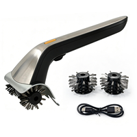 Brosse électrique pour barbecue, Nettoyeur de barbecue, Brosse à vapeur automatique pour barbecue, Nettoyeur de barbecue rotatif avec poils en acier inoxydable