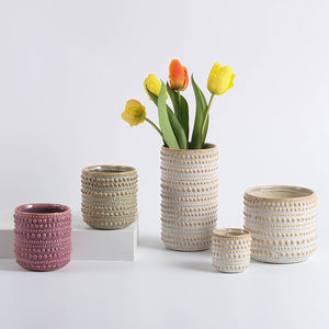 Super september Pot de fleur moderne émaillé <span class=keywords><strong>en</strong></span> porcelaine <span class=keywords><strong>à</strong></span> motif moucheté de style simple Pot de <span class=keywords><strong>fleurs</strong></span> créatif d'intérieur - Product Image 1