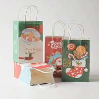 Sac d'emballage cadeau Joyeux Noël imprimé personnalisé en gros d'usine pour bonbons et chaussettes