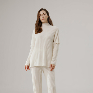 <span class=keywords><strong>Pull</strong></span> en tricot côtelé en <span class=keywords><strong>cachemire</strong></span> Ensemble de pulls à <span class=keywords><strong>col</strong></span> <span class=keywords><strong>roulé</strong></span> pour <span class=keywords><strong>femme</strong></span> - Product Image 1
