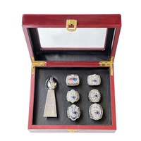 Ensemble de bagues de championnat de football des Patriots de la Nouvelle-Angleterre 2001-2018, très demandé, haute qualité, classique, en alliage plaqué argent, 6 pièces