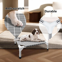 Vente en gros de lits pour animaux de compagnie en tissu à double couche avec cadre en fer rectangulaire moderne, durables, antidérapants, imperméables et ventilés