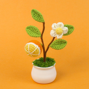 Nueva Llegada: Delicadas Flores de Ganchillo Multicolor, Árboles Frutales y Plantas <span class=keywords><strong>en</strong></span> <span class=keywords><strong>Maceta</strong></span>, Flores Tejidas de Lana al por Mayor, Larga Duración, Graduación - Product Image 4