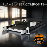 Machine de découpe composite laser flamme à double fonction, découpeuse combinée laser fibre et flamme pour structure en acier au carbone de 200 mm d'épaisseur