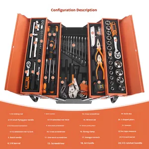 Hand Tools OEM 1 Year 85-Piece Repair Tool <strong>Sets</strong> Multi-Functional 72-Tooth <strong>Ratchet</strong> Wrench <strong>Socket</strong> Combination Pliers Screwdriver - Product Image 2