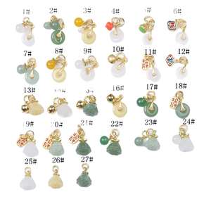 Danf Peace, wealth and Good ฟอร์จูน pendant, Chalcedony, Lotus POD Orchid Bell Bell Bell Trick เครื่องประดับ DIY เครื่องประดับสร้อยข้อมือ - Product Image 2