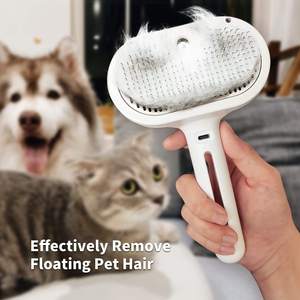 New Dog Cat Stainless Steel ABS <b>Battery</b> Powered 3 in 1 Portable Electric Spray Steam Pet Hair Removal Brush for Small Animals - Product Image 4