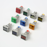 AC50-500V 22mm Tampilan Digital LED Pengukur Tegangan Bulat dan Persegi Indikator Lampu Voltmeter AC