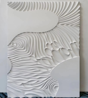Panel de Escultura Mural Texturizado 3D Clásico Moderno con Diseño de Ondas Abstractas para Decoración de Dormitorios y Hogares