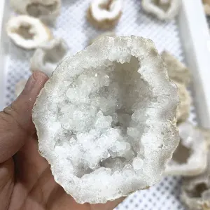 Pedras de cristal naturais de cura, pedras de cristal ágata de quartzo branco