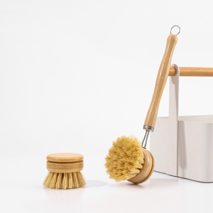 Cepillo de Limpieza de Cocina de Bambú con Mango Largo, Cabezal de Repuesto, Cepillo Natural de Sisal para Ollas, Sartenes, Platos y Tazones - Product Image 4