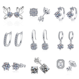 Brincos de Moissanite Redondos em Prata Esterlina 925 com Corte Floco de Neve, Testador de Diamantes VVS, Joias Femininas para Casamento 0.5ct - Promoção Imperdível - Product Image 2
