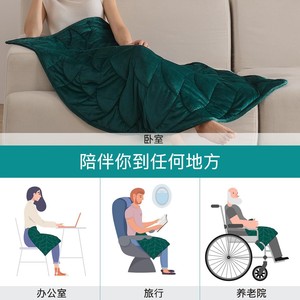 Couverture lestée Leaf Gravity Blanket vert paon, portable, pour le sommeil et usage personnel - Product Image 5
