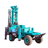 Foreuse hydraulique rotative robuste pour puits d'eau, profondeur 200m, montée sur remorque, moteur diesel, utilisation facile