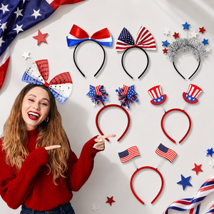 Artículos de Fiesta Novedosos para el Día de la <span class=keywords><strong>Independencia</strong></span> y el Día de los Caídos, Accesorios Patrióticos para el Cabello con la Bandera de EE. UU. en Rojo, Blanco y Azul, Diademas para el Cabello del 4 de Julio - Product Image 2
