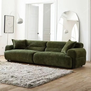 Sofá de <span class=keywords><strong>Terciopelo</strong></span> Vintage Francés de Tamaño Pequeño, Color <span class=keywords><strong>Verde</strong></span>, Moderno, Seccional, de Una Plaza, con Esponja de Alta Densidad, Apto para Sala de Estar y Hogar - Product Image 3