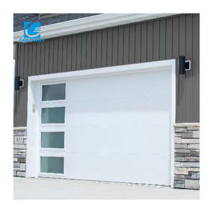 Автоматическая верхняя секционная дверь гаража с матовыми стеклянными окнами - Product Image 3