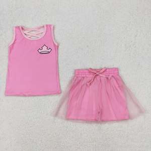 Set Estivo per Bambine 2 Pezzi: Top Senza Maniche e Pantaloncini Tutu, 4 Stili Disponibili - Product Image 3