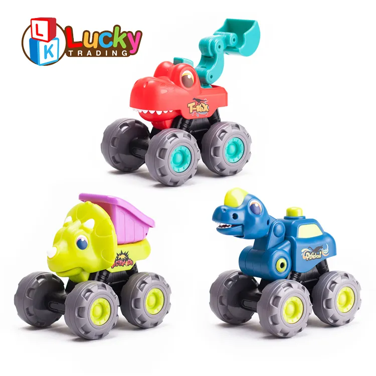 Regalo per bambini a ruota libera ad attrito per animali premere tirare indietro dinosauro giocattolo camion per bambini giocattoli