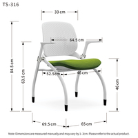 Chaise de formation pliable moderne, design ergonomique avec assise et dossier en mousse moulée, gain de place pour la maison, le bureau et la chambre
