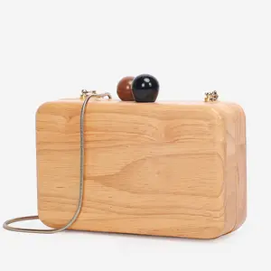 Factory handmade clutch evening bag nice design party bags for women custom wooden clutch bag