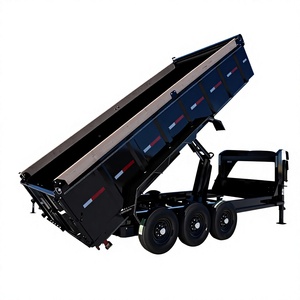 Used 2-3 Ton Wholesale Hydraulic Rear Tipper Dump Trailer 14 Ft Steel Full Trailer Truck Use 7x14 2 Axles 4 Wheels <b>WALKER</b> - Product Image 1
