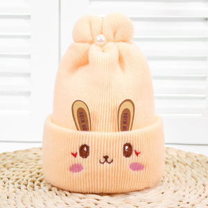 Berretto per Neonati OEM ODM, Cappelli Invernali in Maglia per Bambini e Bambine, Stile con Ricamo 3D, 0-6 Mesi - Product Image 1