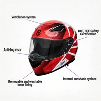 Casque de sécurité pour moto professionnel unisexe, personnalisable, résistant aux chocs, résistant à l'usure, homologué DOT ECE, pour la conduite