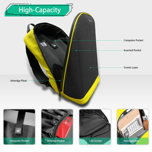 Sac à dos à écran LED programmable 2026, sac à dos numérique tendance <span class=keywords><strong>avec</strong></span> écran <span class=keywords><strong>vidéo</strong></span>, sac à dos pour ordinateur portable, bagage à main pour hommes et femmes - Product Image 2