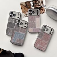 Coque de téléphone intégrale antichoc style Ins avec motif denim vintage et cadre de lentille givré pour iPhone 17 16 15 14 Pro Max