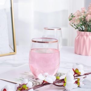 <span class=keywords><strong>Verre</strong></span> à vin sans pied <span class=keywords><strong>en</strong></span> <span class=keywords><strong>plastique</strong></span> PET incassable de 16 oz, personnalisé, avec bord doré, <span class=keywords><strong>réutilisable</strong></span>, sans BPA, écologique, pour les fêtes - Product Image 3