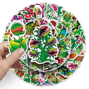 スケートボード、ラップトップ、ペンケース、冷蔵庫、テーブル、本用50個肉食植物venusフライトラップPVC防水ステッカー - Product Image 5