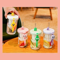 DAJI HYDRO été Portable dessin animé Style paille gobelet verre verres tasse pour thé parfumé extrait à froid promotionnel