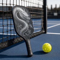 Raquette de pickleball en fibre de carbone brute Lingjun Dragon Series T700, 16 mm, Aero-hole, norme USAPA, raquette professionnelle, entraînement pour enfants, personnalisable
