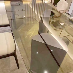 JS D31B <span class=keywords><strong>Table</strong></span> à manger rectangulaire <span class=keywords><strong>en</strong></span> verre moderne haut <span class=keywords><strong>de</strong></span> gamme miroir pieds <span class=keywords><strong>en</strong></span> acier inoxydable <span class=keywords><strong>Table</strong></span> alimentaire suspendue ronde pour villa appartement - Product Image 3