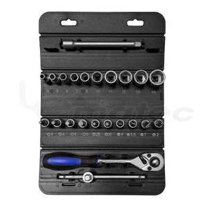 Lematec Ratchet Wrench And Bit <b>Set</b> 23 Pcs 1/4 Dr Cr-V Steel Socket <b>Tools</b> Case Included Multi Purpose - Product Image 1