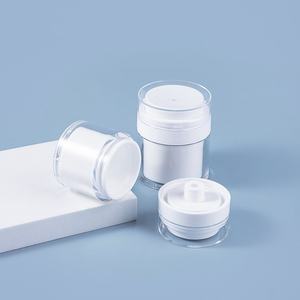 Lujo vacío 15g 30g 50g 100g doble pared de plástico blanco bomba sin aire loción crema facial tarros - Product Image 5