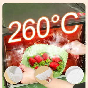 Cesta de silicona para freidora de aire, bandeja de horno reutilizable, molde de silicona para freidora de aire, cesta para pizza y pollo frito, accesorios para freidora de aire - Product Image 3