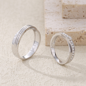 Direct Factory Jewelry for <b>Couple</b> Elegant High Quality 18K White Gold Natural Diamonds Wedding Ring Magnificent for Anniversary - Product Image 6