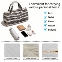 Sac de voyage matelassé élégant pour femme, motif zèbre, noir et blanc, avec points losanges, deux sangles, fermeture éclair, grand sac fourre-tout à bandoulière