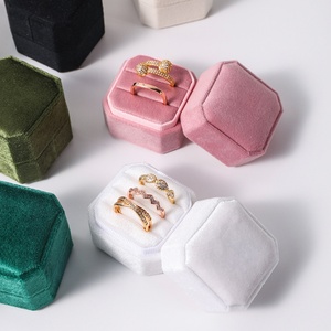 Velvet 3 Slot <b>Rings</b> Boxes Green Octagonal Double <b>Ring</b> 3 <b>Rings</b> Gift Jewelry Packaging <b>Storage</b> Box - Product Image 5