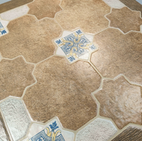 Carreaux de mosaïque de grain de bois rétro français 60x60 café bar restaurant carreaux de sol balcon cour carreaux