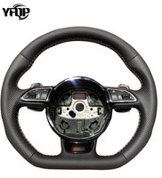 Volant en fibre de carbone mat YFQP pour Audi TT TTS TTRS R8 en cuir noir, origine Guangdong