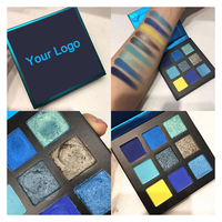 Palette de fards à paupières personnalisable en gros, nouveau style, 9 couleurs, fini mat et pailleté, marque privée