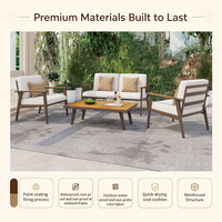 Ensemble de canapé et table basse d'extérieur en aluminium moderne, imperméable et résistant aux UV, pour villas, jardins, patios et espaces extérieurs d'hôtels