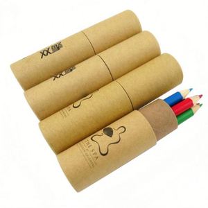 Tube de crayons de couleur à 6 couleurs avec logo personnalisé, crayons de couleur mini écologiques pour enfants, cadeau promotionnel - Product Image 4