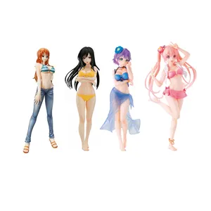 OEM mainan koleksi seni Model 3D kustom PVC Jepang baju renang wanita karakter Anime patung tokoh plastik kartun untuk dekorasi