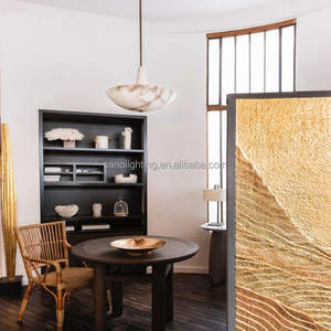 中国厂家直销线性雪花石膏发光二极管吊灯室内客厅卧室照明奥斯陆黄铜吊灯 - Product Image 4