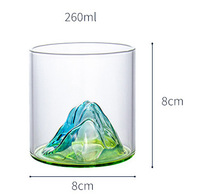 Tasse en verre design Montagne, en verre borosilicate de haute qualité, tasses à eau créatives de style japonais avec modélisation montagne